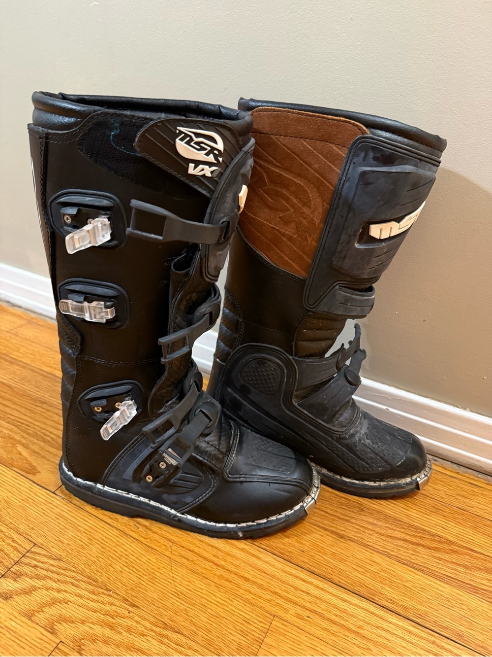 Black MX Riding Boots with Buckle Closures
